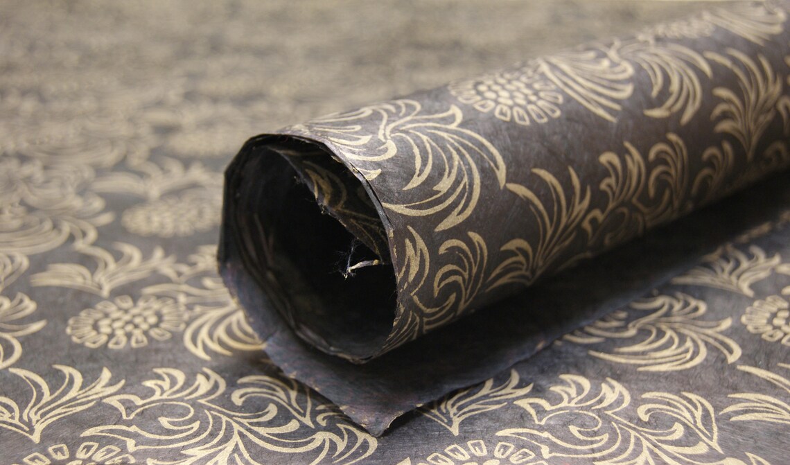 Black and Gold Handmade Holiday Wrapping Paper Gift Wrap 3 or - Etsy