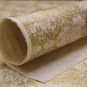 Golden Mum Floral Pattern Lotka Wrapping Paper Holiday Gift Wrap 3 or 10 sheets invitation paper image 1