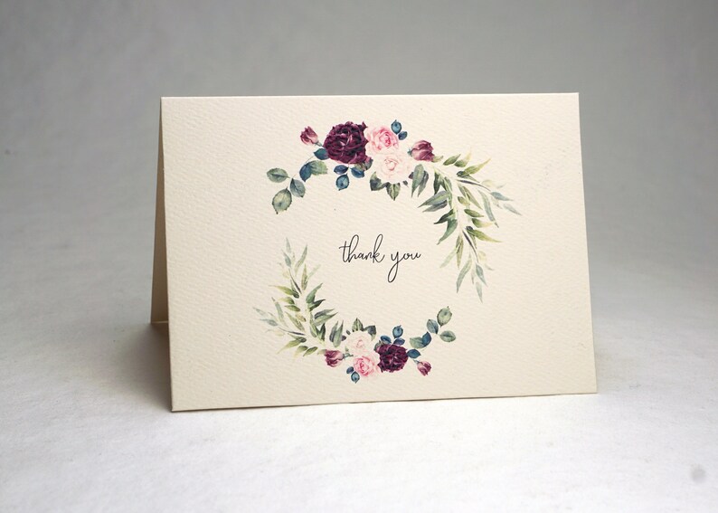 Thank You Cards Watercolor Print 100% Recycled Blank Set of 10 With ...