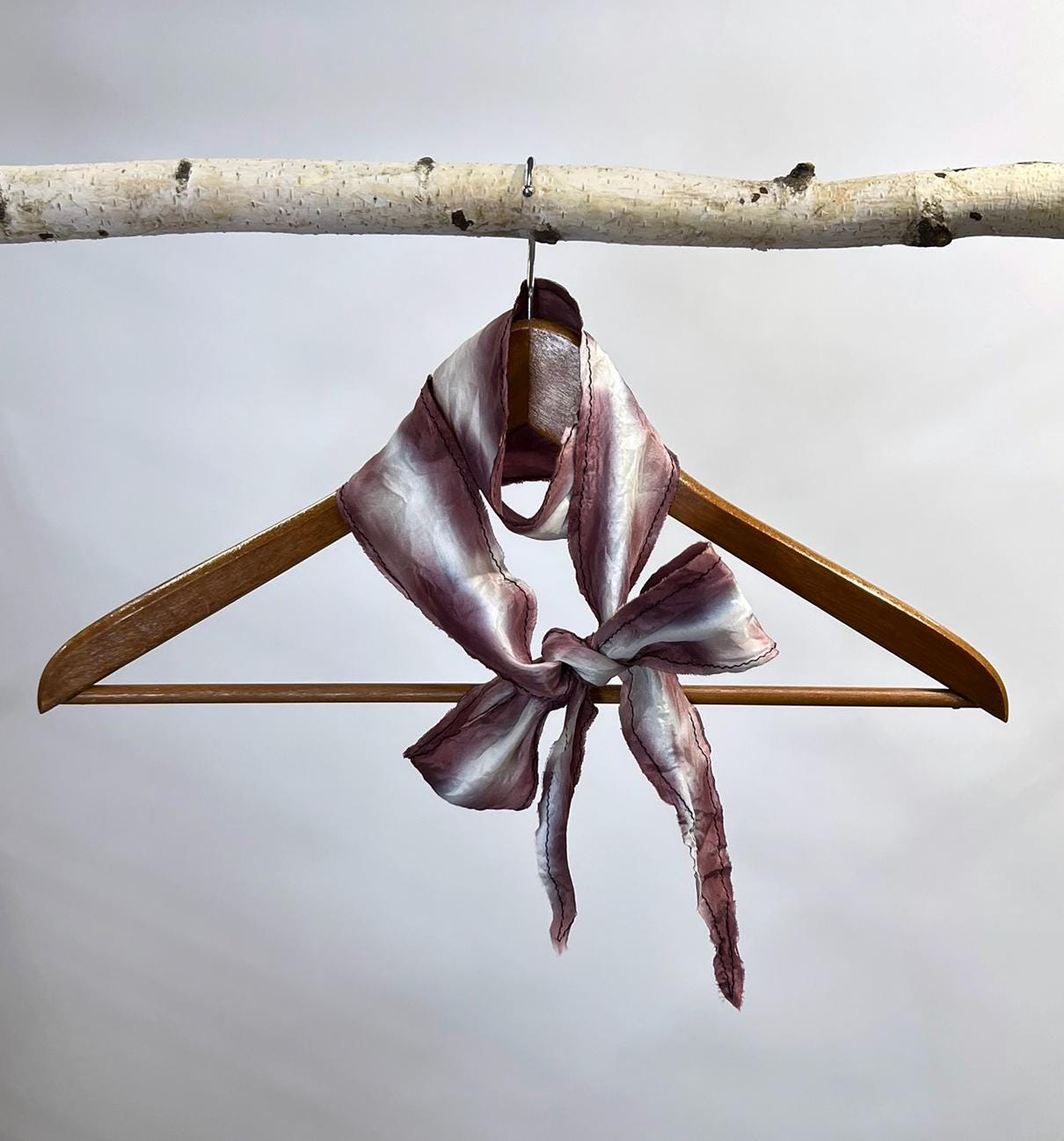 Skinny Silk Scarf Hand Dyed Fabric Narrow Short and Long