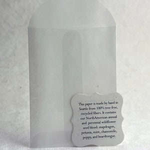 Glassine envelope rectangle (3.75 inch x 2.75 inch) and planting guide set of 12