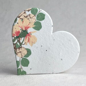 Floral Seed Paper Hearts 2.85w x 2.5h Double Sided with planting instructions image 6
