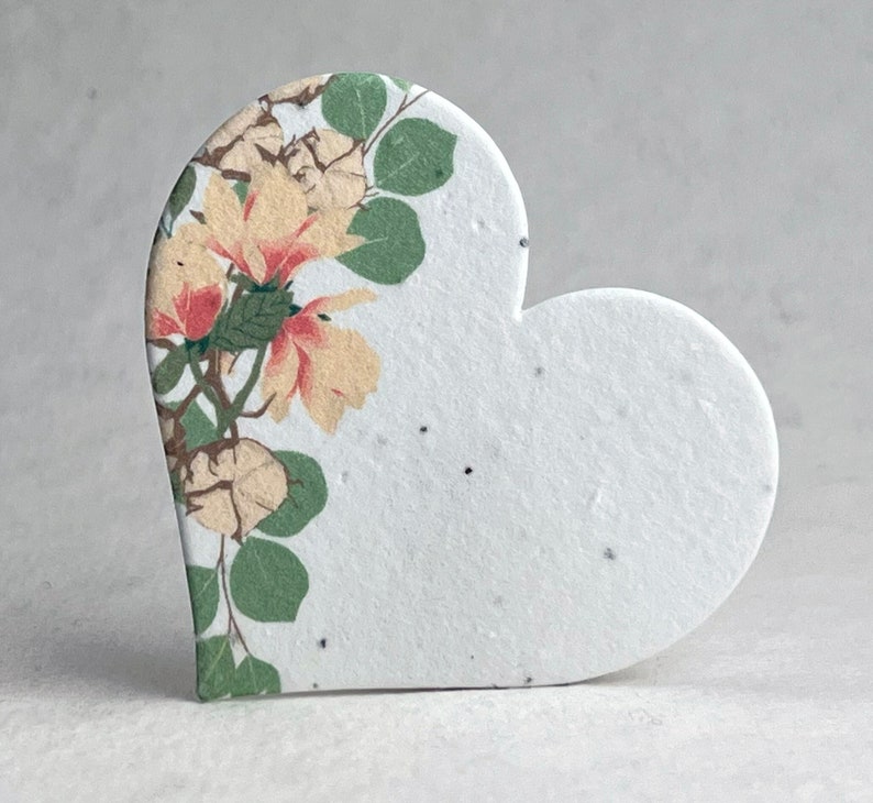 Floral Seed Paper Hearts 2.85w x 2.5h Double Sided with planting instructions image 6