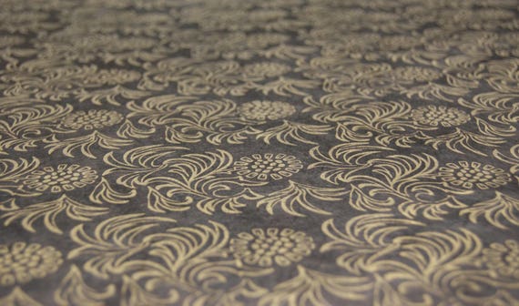 Handmade Gift Wrapping Paper Sheets 700mm X 500mm Paisley Pattern Black and  Gold 