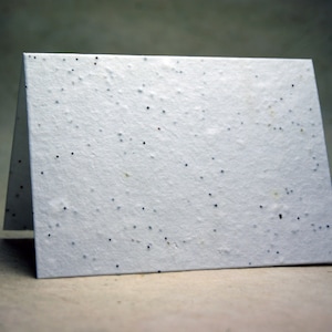 Handmade Seed Paper White Cotton fibers and wild flower seeds - cards with recycled envelopes and planting guides