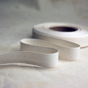 Natural Cotton Ribbon 15mm 5/8&quot; cream three yard cutting Made in the USA