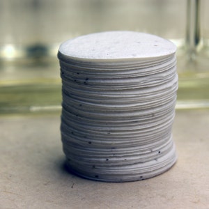 Seed Paper Circles 1.5" diameter Wildflower Round White Cotton Shapes for Weddings or Events set of 50