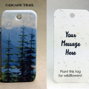 Custom, Personalized Seed Paper Holiday Gift Tag | Add Your Message | Your Choice of Image | 1.5&quot; x 3&quot; | Set of 20