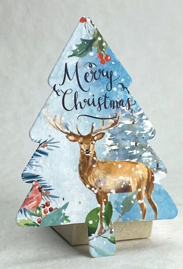 Tree Shape Holiday Cards | Woodland Art | Wildflower Seed Paper | 3.5 X ...