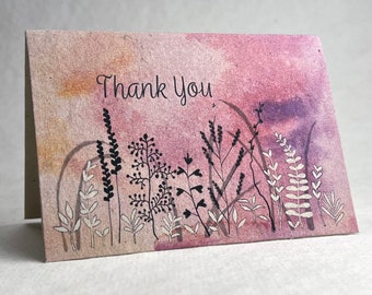 Seed Paper Hazel's Garden Art Cards | Blank Inside | Recycled Lotka Paper | Cut Edge Color
