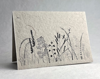 Seed Paper Hazel's Garden Art Cards | Blank Inside | Recycled Lotka Paper | Cut Edge |
