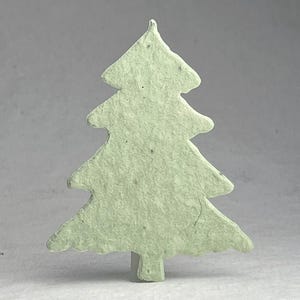 Tree Shape Handmade Wildflower Seed Paper Tags with natural fibers - 2.3" x 2.5" - Holiday or Xmas - Set of 24 or 96