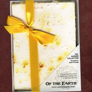 Petal Paper Cotton Fiber Safflower and Wildflower Seeds Boxed Card Set of 8