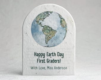 Earth Day Cards Plantable Globe Seeded Recycled Paper Favors (set