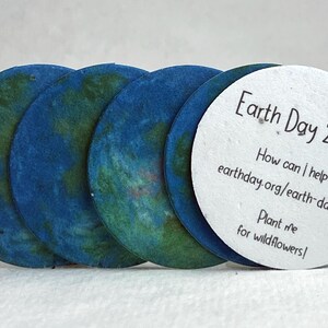 Earth Day 2025 Call to Action - Earth Seed Paper Circle 2 inch diameter Wildflower Cotton for Events - Set of 24 or 100