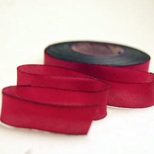Hand Dyed Silk Ribbon - Red Holiday Christmas Blend 012 - 3 yards Bias Cut - Five Widths - 1/2&quot;, 5/8&quot;, 1&quot;, 1.5&quot;, 2.5&quot;