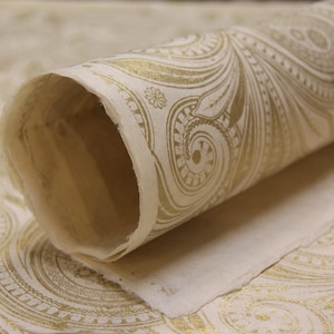 20's Golden Paisley garden pattern handmade Wrapping Paper gift wrap 3 or 10 sheets Gatsby metallic print