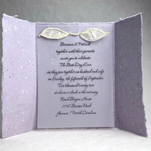 DIY Invitation Kit - Cotton Fiber Earth Friendly Petal embedded Handmade Seed Paper set of 25 6" x 9" Folding image 3