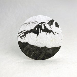 Mountain/Moon Seed Paper Large Circles 3.25 diameter White Cotton Wedding Favors set of 12 Planting Directions on Reverse In the clouds