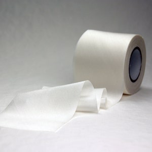 Bias Cut Silk Ribbon 2.5&quot; 62mm Blank (undyed) White 38 yard spool