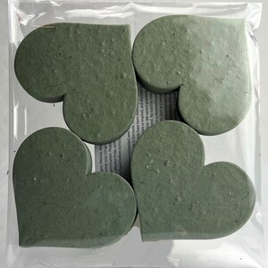 Bulk Large Green Seed Paper Hearts 2.85"w x 2.5"h Wildflower Green Lotka Recycled Fibers 14s for Weddings or Events set of 100