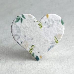 Garden Print Seed Paper Hearts 1.75" x 1.5" Wildflower Garden for Weddings or Events
