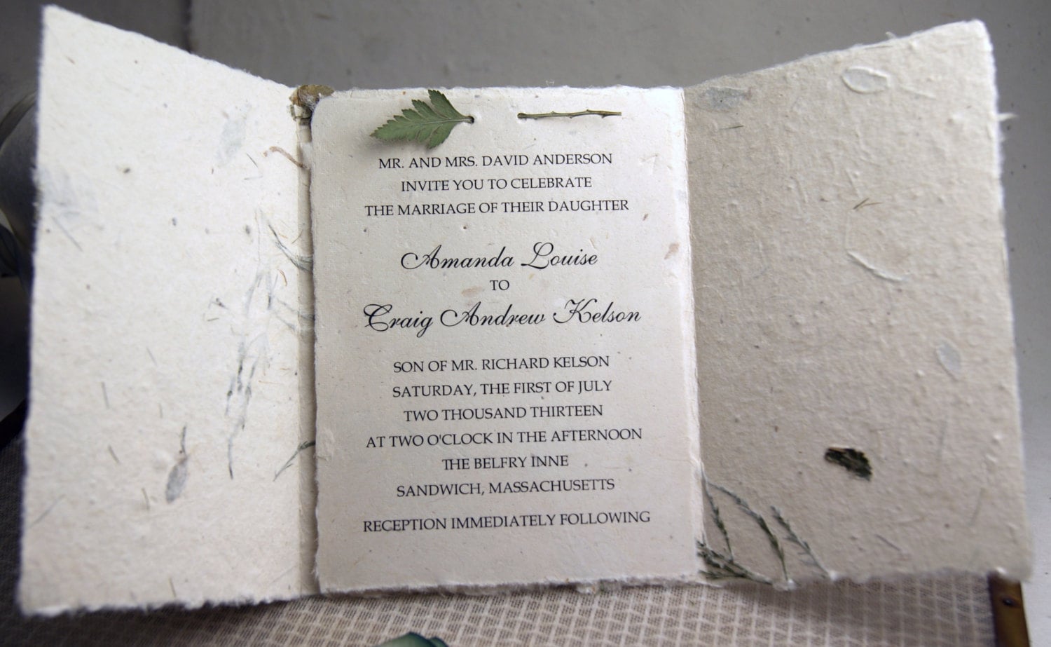 Seed Paper Invitation Custom Printed in Black Ink With Hand - Etsy