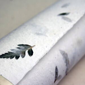 Handmade Seed Paper with Leather Fern Frond and Wild Flower Seeds - 3 sheets Holiday Paper #20s