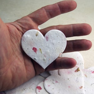Bulk Pack Seed Paper Hearts 2.85w x 2.5h Wildflower Pink Flower Petals for Weddings or Events 24s, set of 100 image 7