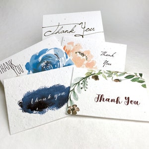 Thank You Cards - Mixed Set | Wildflower Seed Paper Handmade Blank Recycled Card | Set of 10