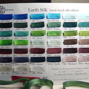 5/8 Inch Wide Hand Dyed Silk Ribbon Earth Silk 3 Yard Length Made to ...