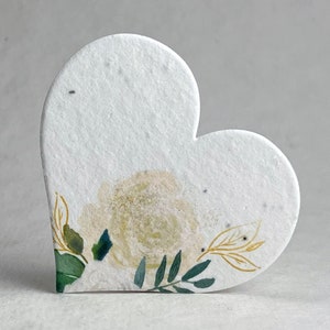 Floral Seed Paper Hearts 2.85w x 2.5h Double Sided with planting instructions image 2