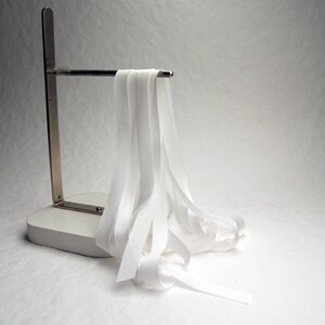 Bias Cut Silk Ribbon 1&quot; Blank (undyed) Raw White 5 yard hank,  24 mm wide