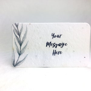 Custom, Personalized Seed Paper Card with Planting Instructions Choose Your Watercolor Art 16 cards 3.5 x 2 inch image 4