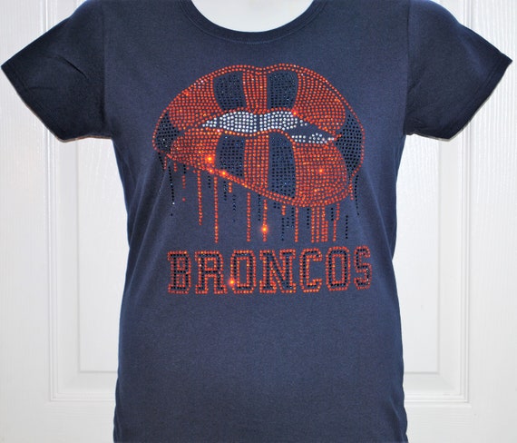 Broncos Rhinestone Shirt Women Cut 