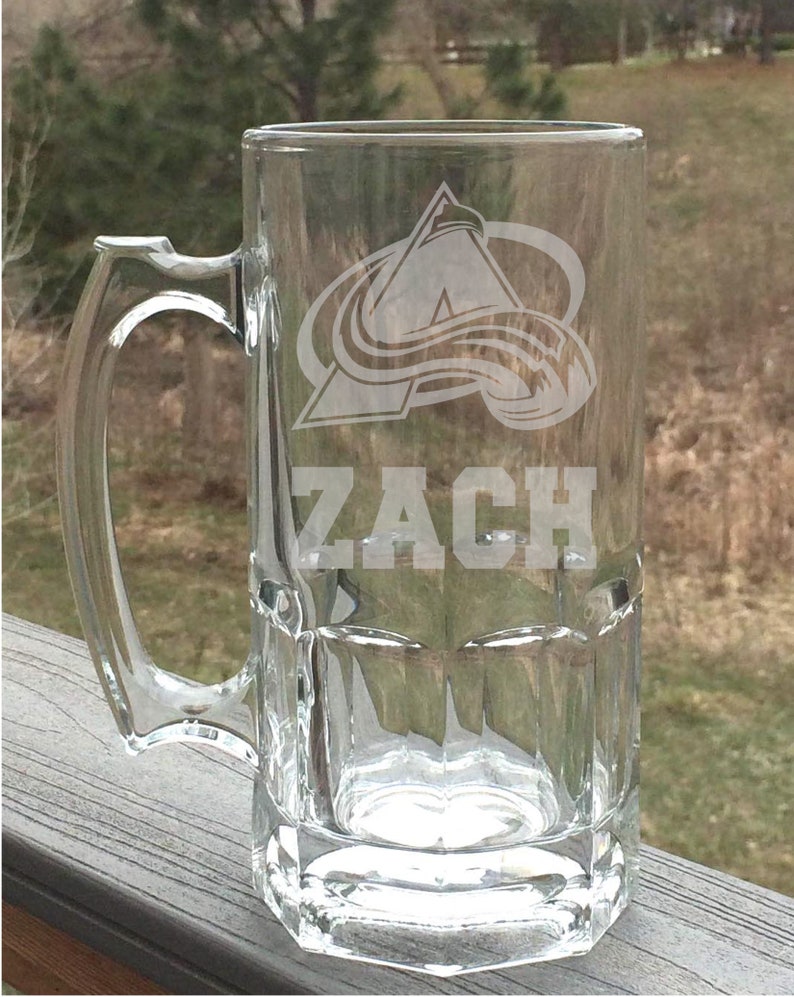 Personalized Beer Mugs Single or Sets Denver Broncos Pick Your Team Beer Glasses Custom Etched Beer Mug Jumbo Beer Mugs 33.7 Oz