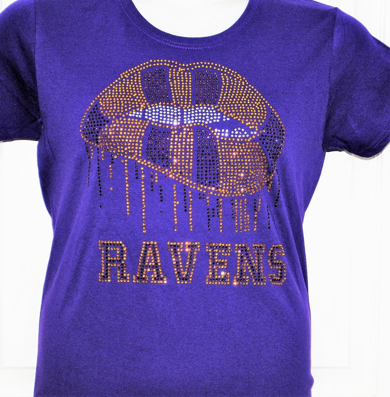 Ravens Rhinestone Shirt Women Cut/ Baltimore Ravens Themed/ | Etsy