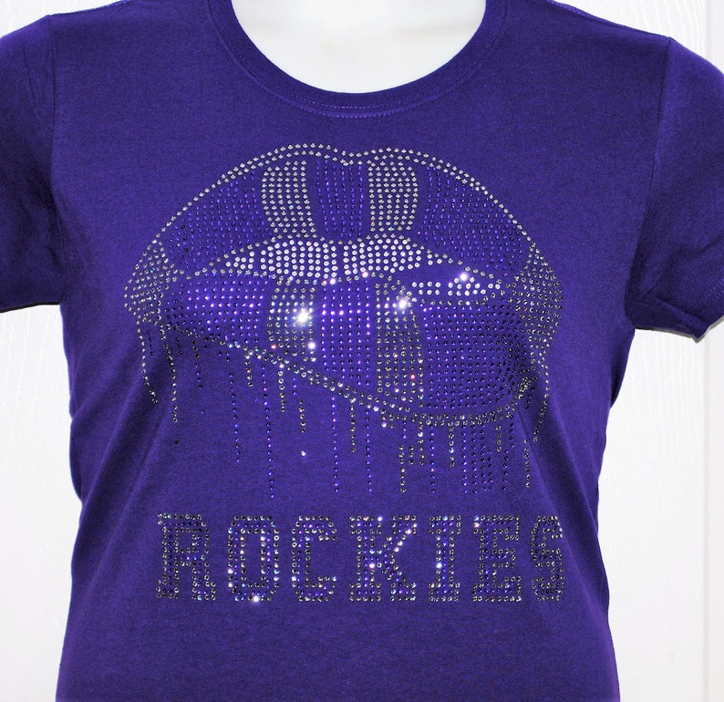 Rockies Rhinestone Shirt Women Cut/ Colorado Rockies Themed Etsy