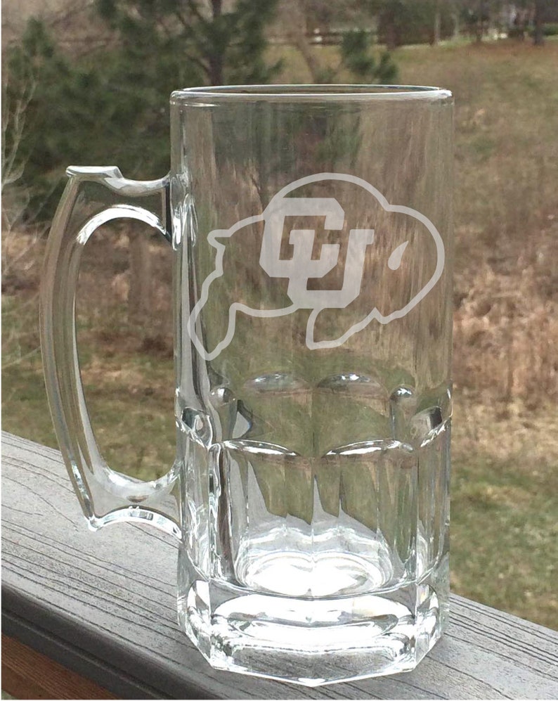 Personalized Beer Mugs Single or Sets Denver Broncos Pick Your Team Beer Glasses Custom Etched Beer Mug Jumbo Beer Mugs 33.7 Oz