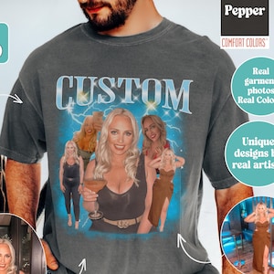 Custom Girlfriend Bootleg Shirt, comfort colors custom Bootleg shirt, Bootleg rap tee wife, custom photo vintage graphic 90s shirts, gf face