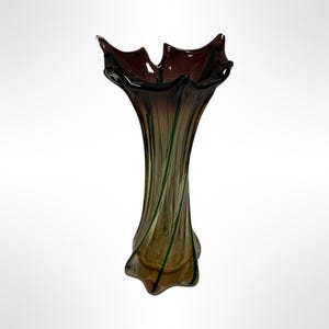 20th Century Italian Murano Artistic Glass Red Tall Vase, 1960s