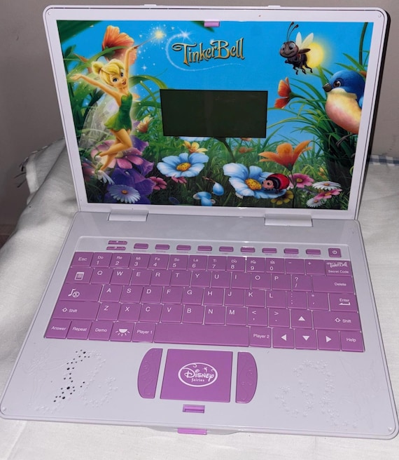 Vintage pixie hollow tinkerbell computer game console laptop (works !)