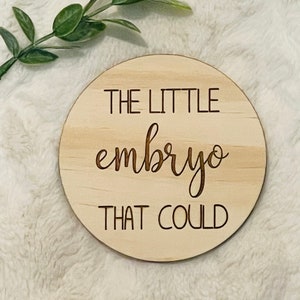 The Little Embryo That Could Pregnancy Announcement Photo Prop, IVF Photo Prop, IVF Announcement, IVF milestone disc, Infertility Treatment