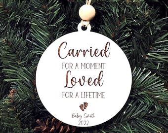 Baby Loss Miscarriage Wooden Ornament, Miscarriage Ornament, Carried For A Moment Loved For A Lifetime, Infant Loss, Memorial Ornament