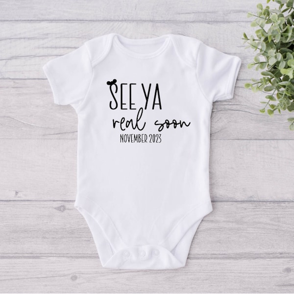 See Ya Real Soon Custom Pregnancy Announcement, Custom Pregnancy Announcement, Mouse Ears Pregnancy Announcement, Mouse Pregnancy Reveal