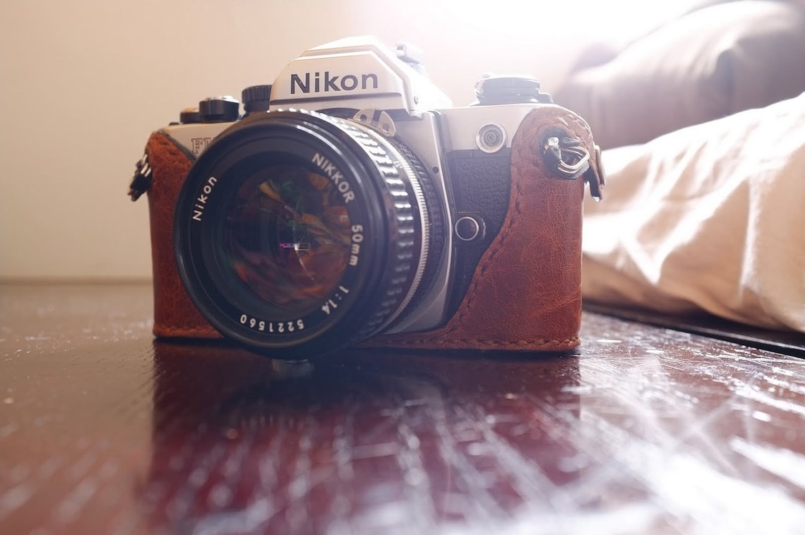 Handmade Brown Leather Camera Case for FMFM2FEFE2 Made to Etsy