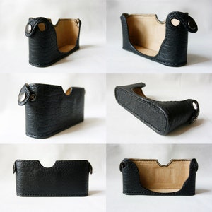 Handmade Black leather camera half case for FM,FM2,FE,FE2 made to order image 3