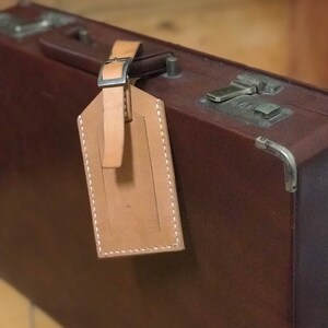 Handmade leather luggage tag Ready to ship zdjęcie 3