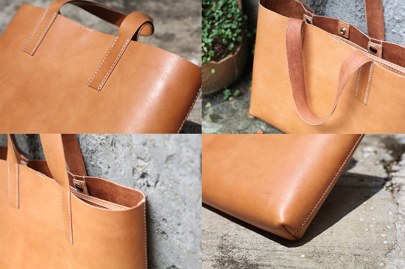 Handmade Leather Tote Bag Made to Order Etsy
