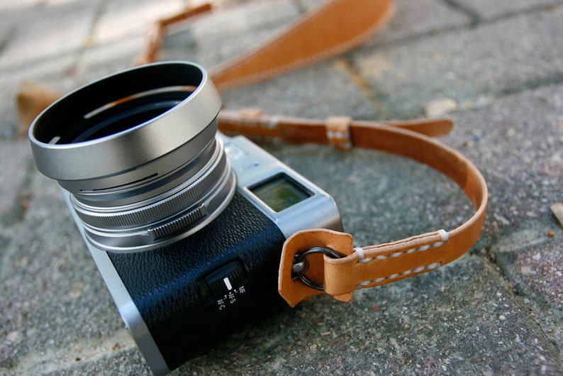 Natural Tan Premium Camera Neck Strap RING made to order image 1